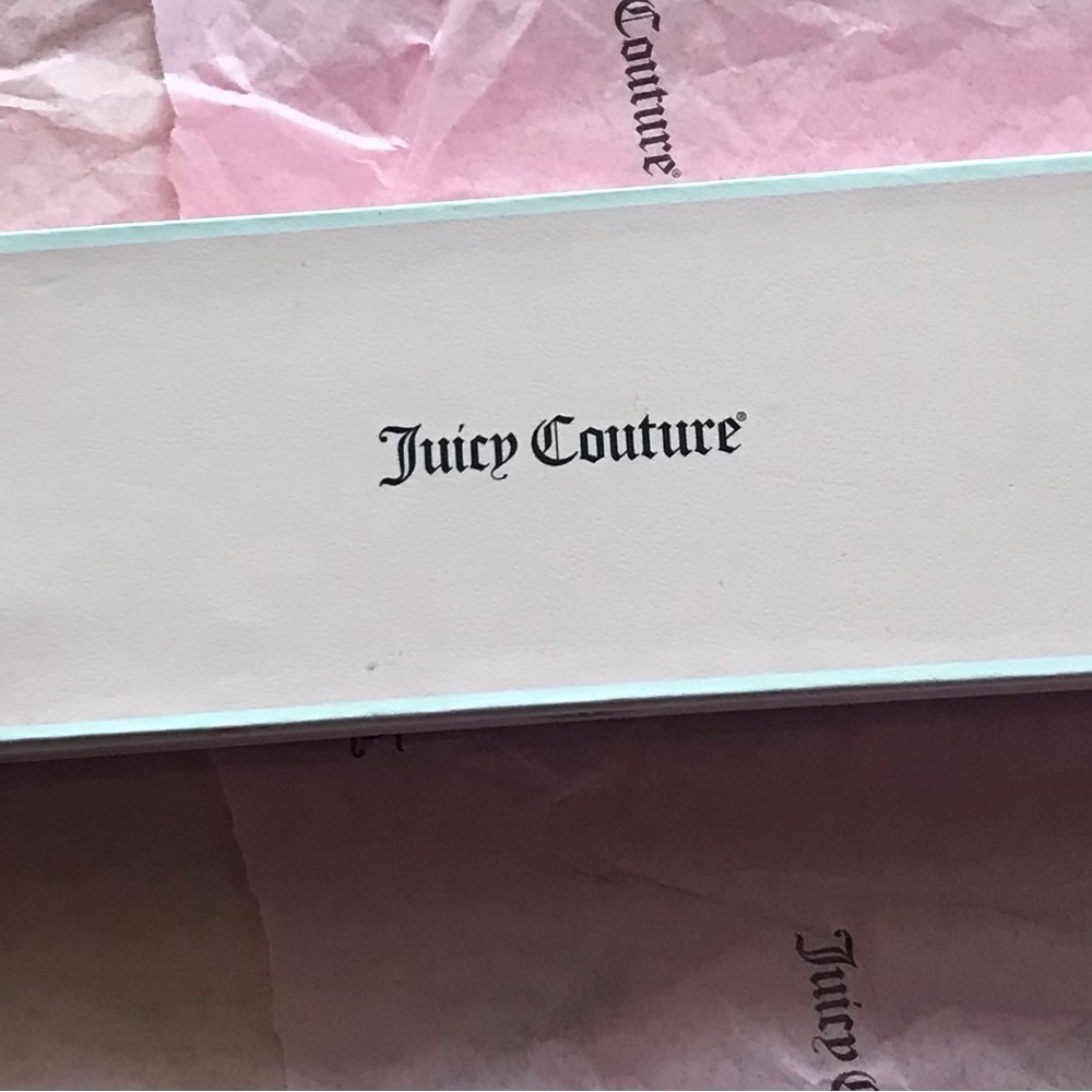 RARE VINTAGE Juicy Couture Silver Chain Link Bracelet w/rare heart bow charm - Picture 5 of 5